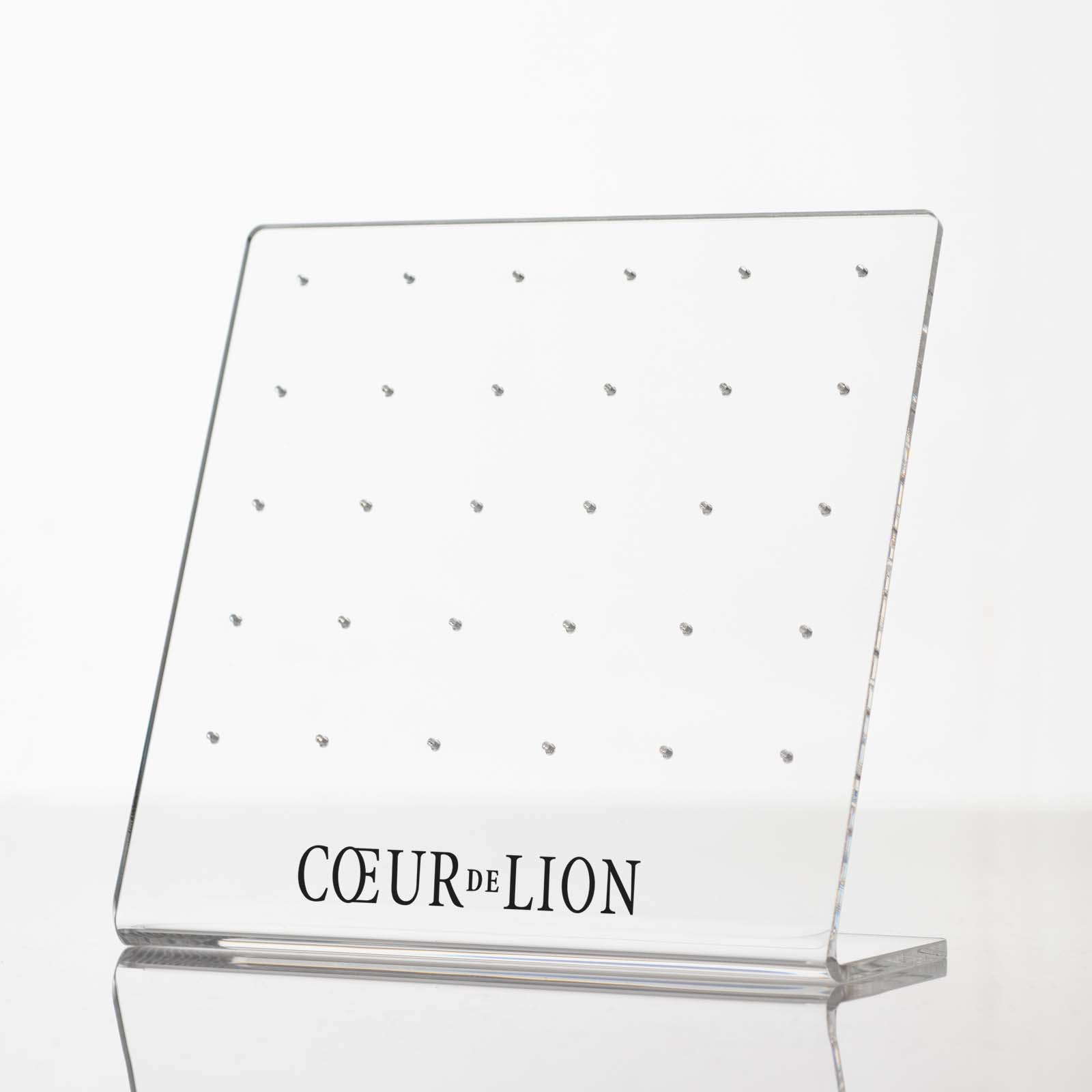 Acrylic stud earring presentation stand with 1/0c branding