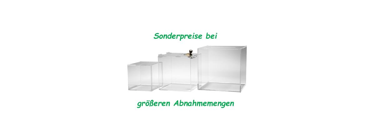 Los- und Spendenboxen in größeren Mengen zum Sonderpreis - Los- und Spendenboxen in größeren Mengen zum Sonderpreis