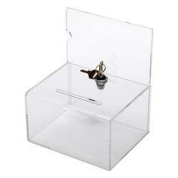 Business Card Box with Lock and Info made of Acrylic