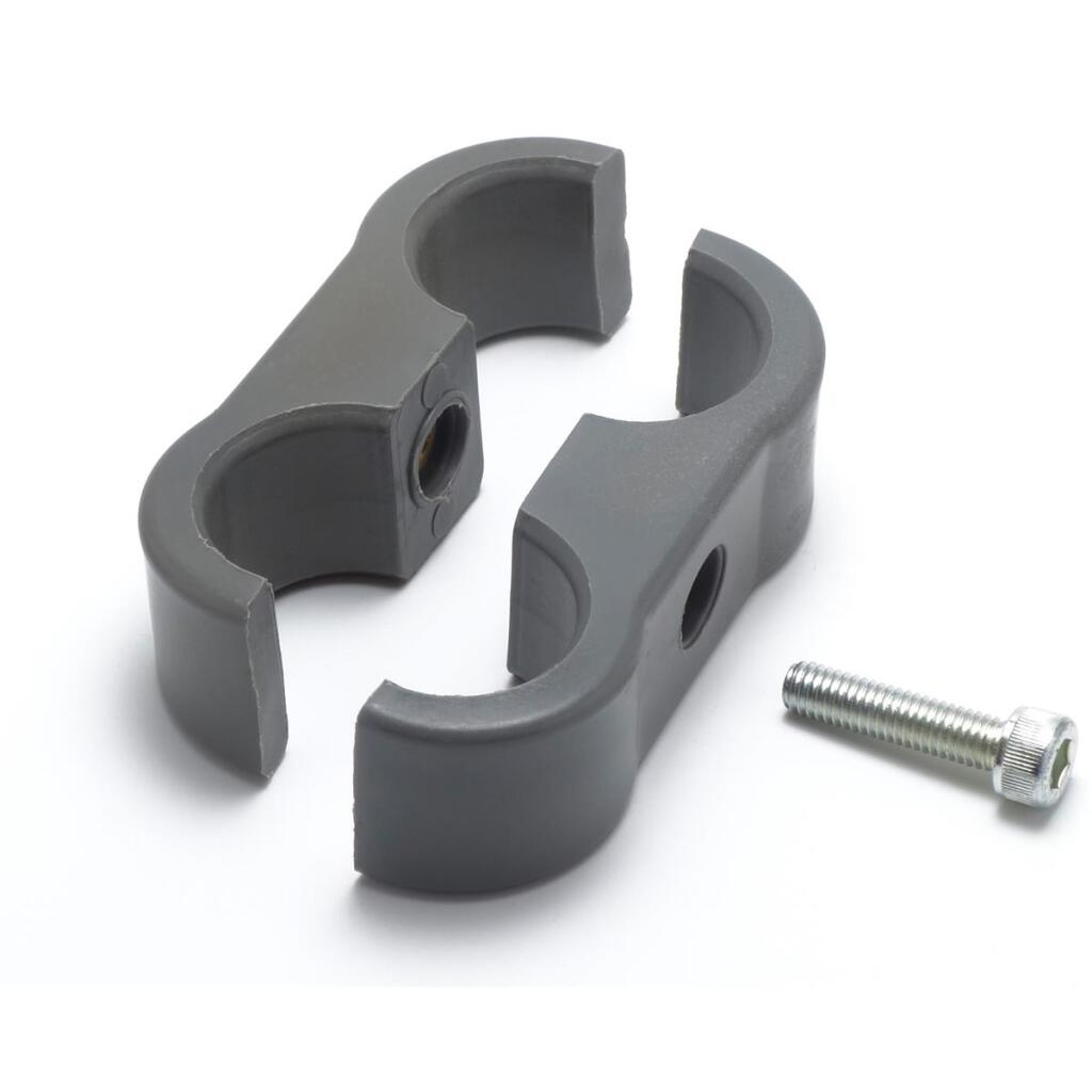 PVC-Doppelrohrverbinder für 26,7 mm Rundprofile und Dreieckständer