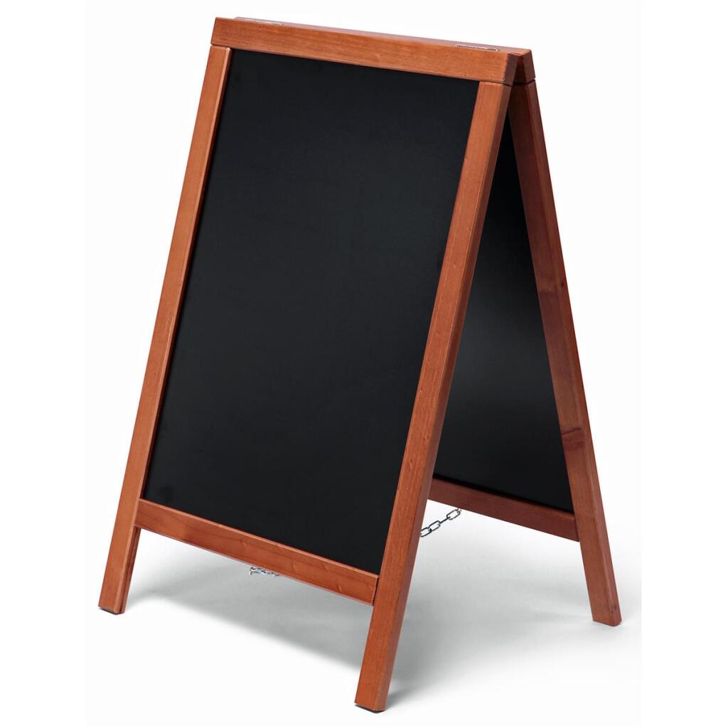Kundenstopper Holz 55x85 mit Kreidetafel