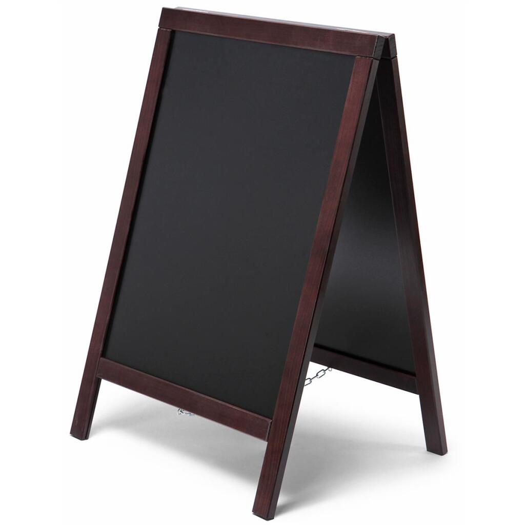 Kundenstopper Holz 55x85 mit Kreidetafel