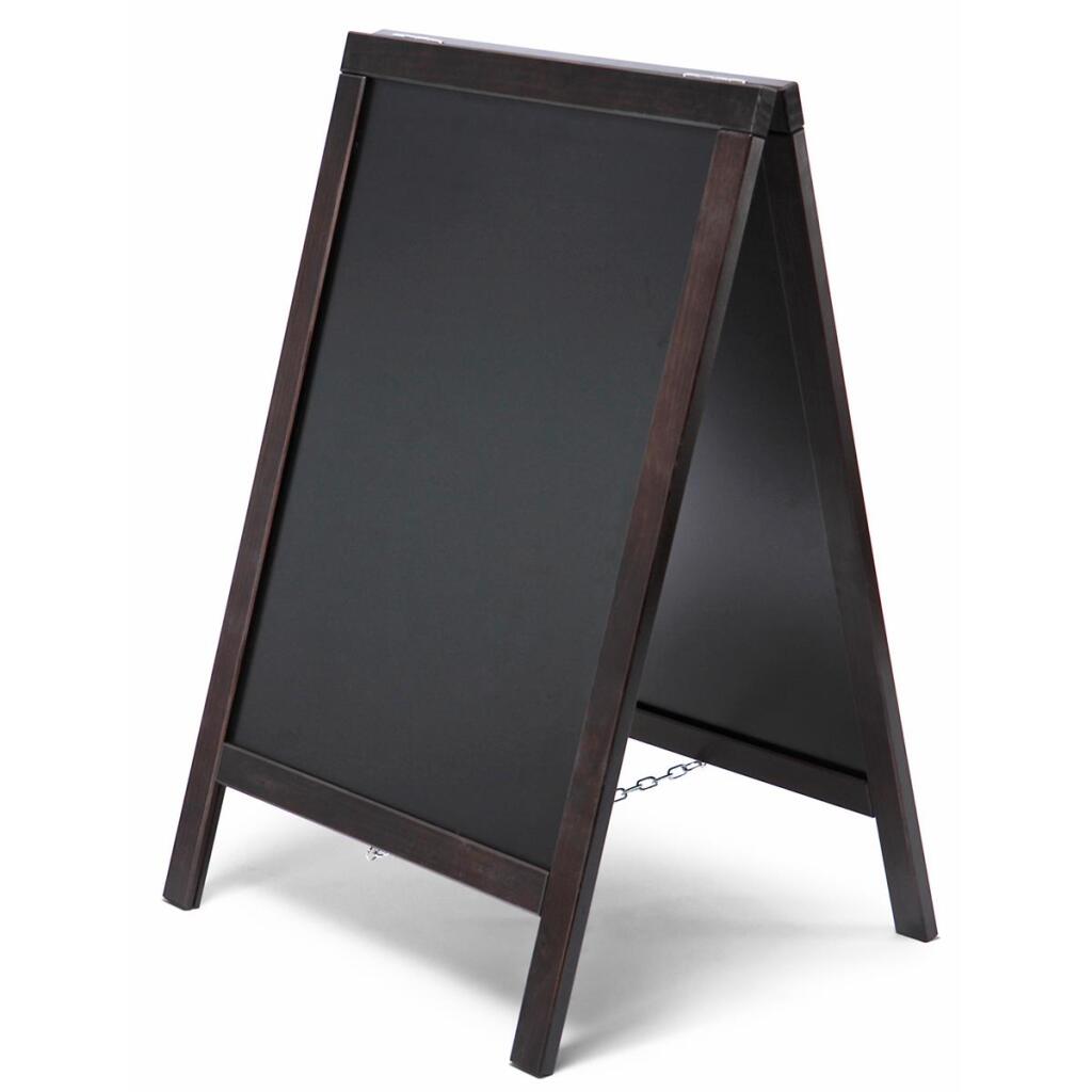 Kundenstopper Holz 55x85 mit Kreidetafel
