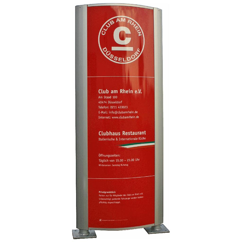 Werbepylon 800x2500 LED gewölbt