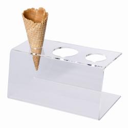 Eistütenhalter / Waffelhalter aus Acryl 3 Fächer