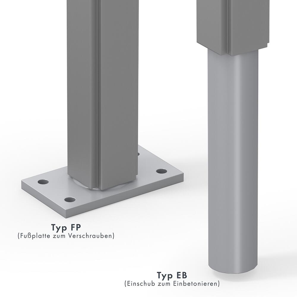 Schaukasten PLENUM 100 E 12x DIN A4 silber eloxiert mit Standbeinen